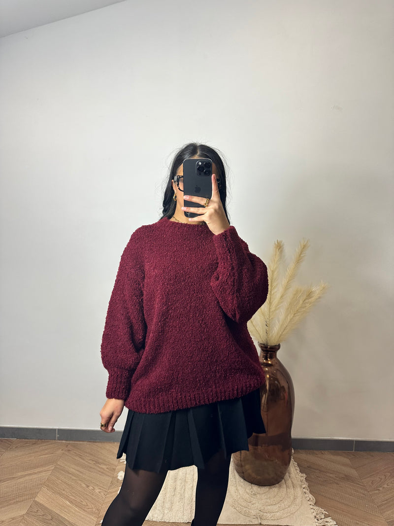 Pull doudou bordeaux