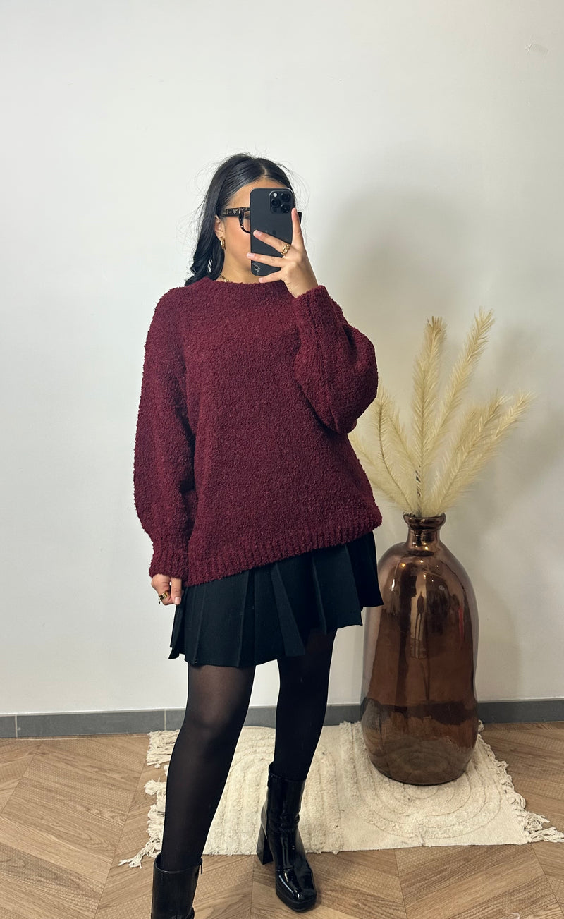 Pull doudou bordeaux